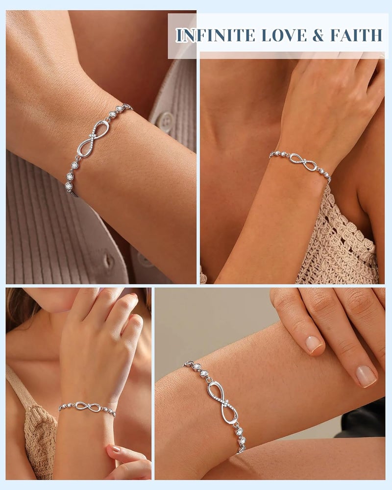 UNGENT THEM Infinity CZ Cross Bracelet, 10th 11th 12th 13th 14th 16th 18th Birthday Gift 5th 8th Graduation Christian Confirmation Gifts Ideas - Image 2